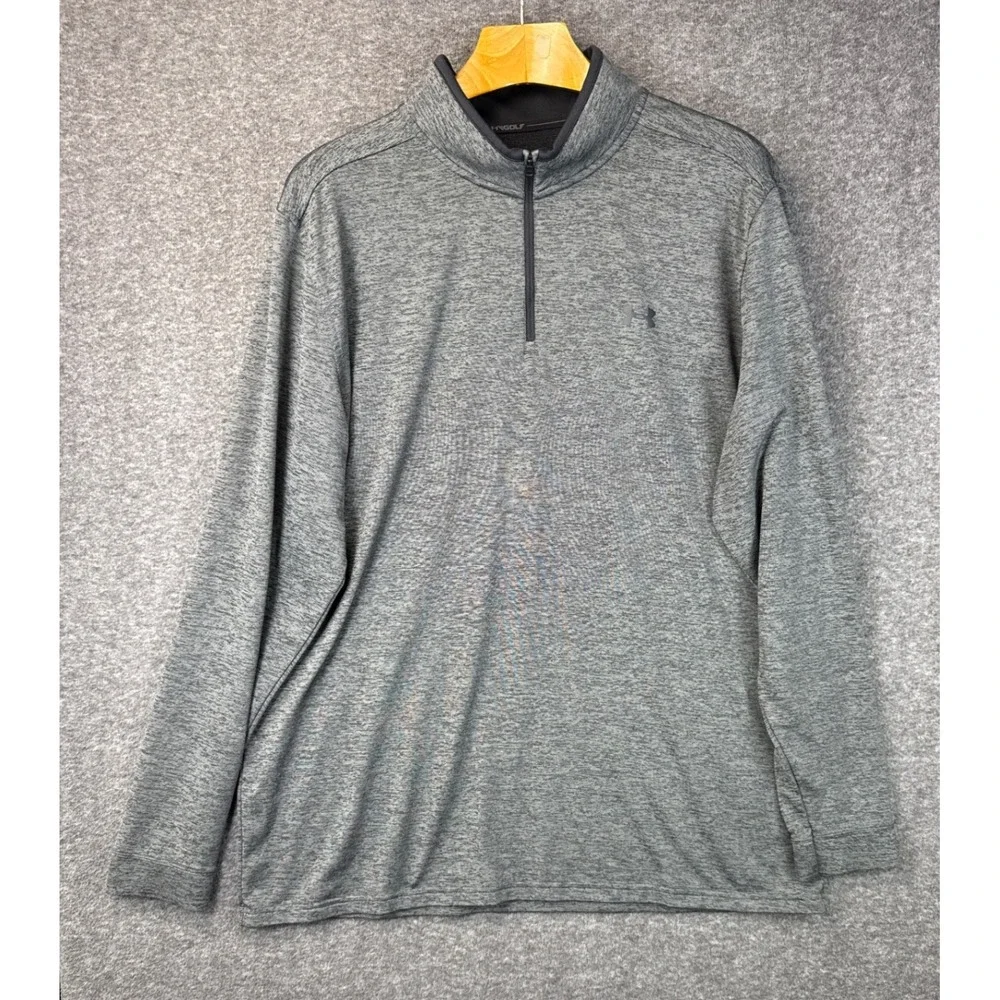 Under Armour Golf HeatGear Quarter Zip Pullover Gray Heather Mens XXL‎ Loose Fit